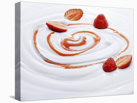 Natural Yogurt with Strawberries and Strawberry Sauce-null-Premier Image Canvas