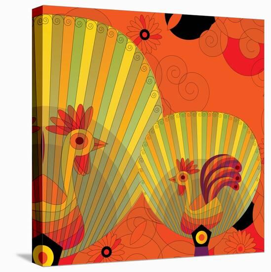 Nature Fan, Rooster Color-Belen Mena-Premier Image Canvas