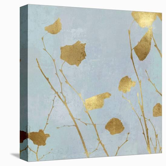 Nature Gold on Blue I-Danielle Carson-Stretched Canvas