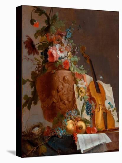 Nature Morte Aux Fleurs Et Au Violon  (Still Life with Flowers and a Violin) Peinture De Jean-Jacq-Jean Jacques Bachelier-Premier Image Canvas