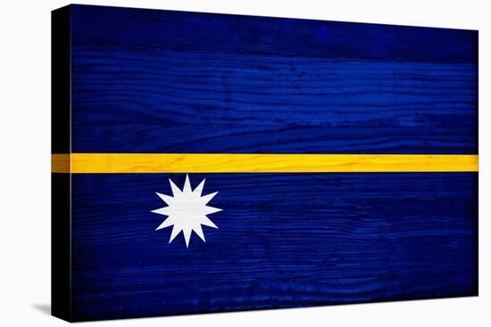 Nauru Flag Design with Wood Patterning - Flags of the World Series-Philippe Hugonnard-Stretched Canvas