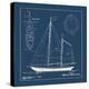 Nautical Blueprint II-The Vintage Collection-Stretched Canvas