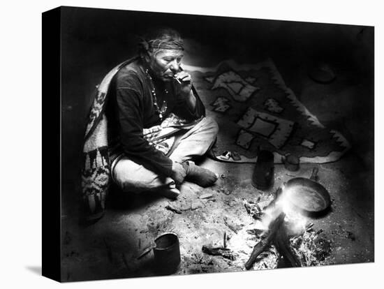 Navajo Man Smoking, C1915-William Carpenter-Premier Image Canvas