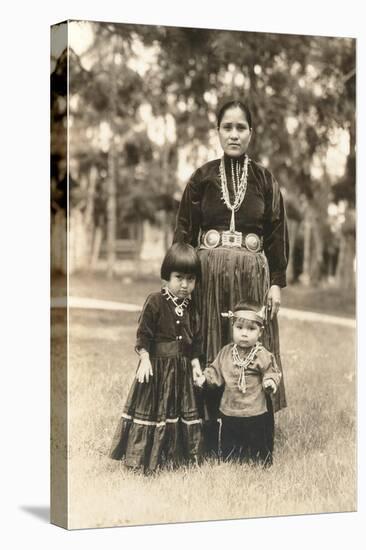 Navajo Mother and Children-null-Stretched Canvas