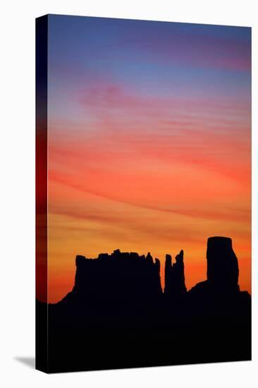 Navajo Nation, Monument Valley, Sunrise over Mitten Rock Formations-David Wall-Premier Image Canvas
