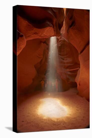 Navajo Nation, Shaft of Light and Eroded Sandstone in Antelope Canyon-David Wall-Premier Image Canvas