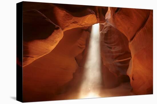 Navajo Nation, Shaft of Light and Eroded Sandstone in Antelope Canyon-David Wall-Premier Image Canvas