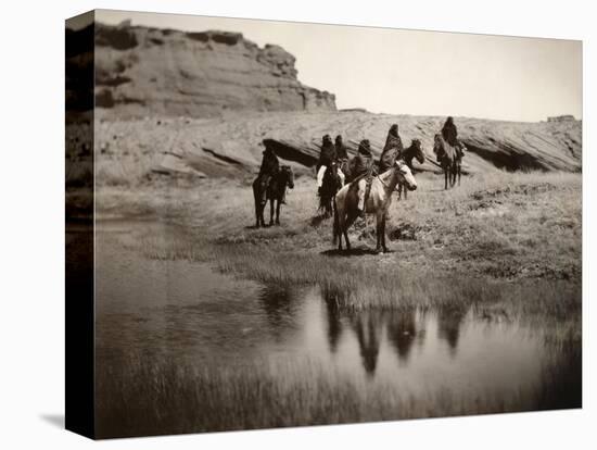 Navajo On Horseback, C1904-Edward S^ Curtis-Premier Image Canvas