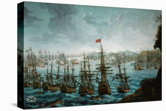 Naval battle between Russian and Swedish Fleet in Baltic Sea-null-Premier Image Canvas