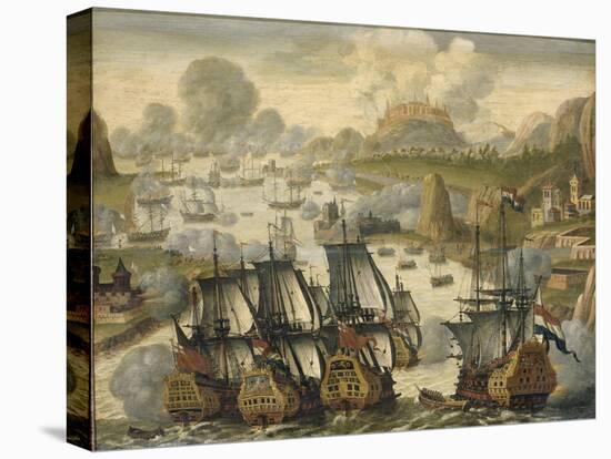 Naval Battle of Vigo Bay, 23 October 1702, from the War of the Spanish Succession, c.1705-Dutch School-Premier Image Canvas