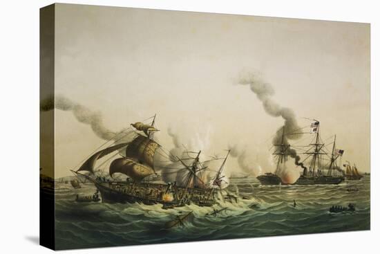 Naval Engagement Between the U.S.S. Kearsarge and the Confederate sea raider Alabama-Lt-Col Lebreton-Premier Image Canvas