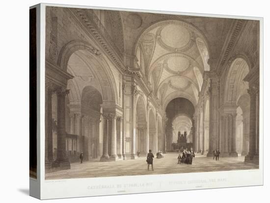 Nave of St Paul's Cathedral, Looking East Towards the Choir, City of London, 1850-Jules Louis Arnout-Premier Image Canvas