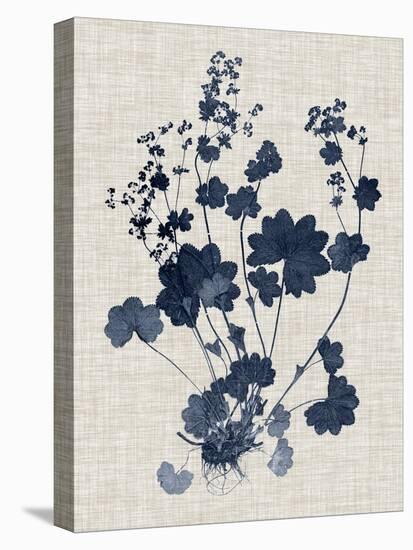 Navy & Linen Leaves II-Vision Studio-Stretched Canvas