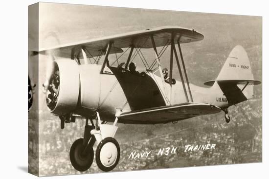 Navy N3N Trainer Biplane-null-Stretched Canvas