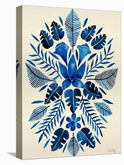 Navy Tropical Symmetry-Cat Coquillette-Stretched Canvas