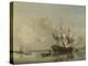 Navys Frigate Rotterdam on the Maas Off Rotterdam-Nicolaas Baur-Stretched Canvas