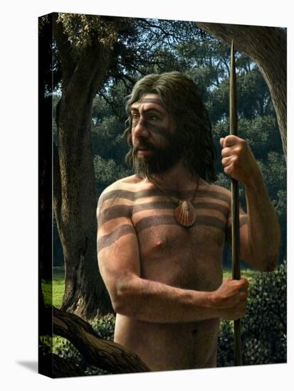 Neanderthal with Shell Ornament, Artwork-Mauricio Anton-Premier Image Canvas