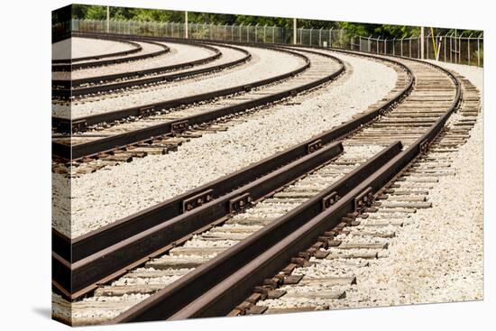 Nebraska, North Omaha, Nebraska Ash Railroad tracks for transporting coal residue-Alison Jones-Premier Image Canvas
