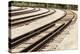 Nebraska, North Omaha, Nebraska Ash Railroad tracks for transporting coal residue-Alison Jones-Premier Image Canvas