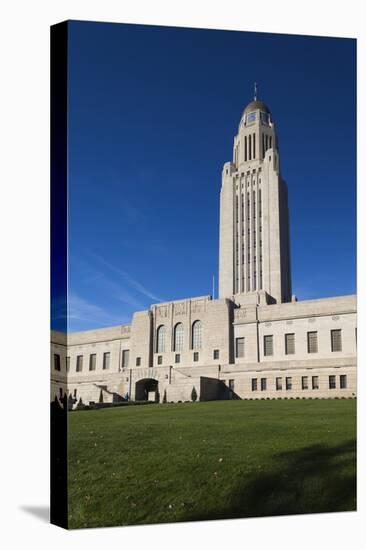 Nebraska State Capitol Exterior, Lincoln, Nebraska, USA-Walter Bibikow-Premier Image Canvas