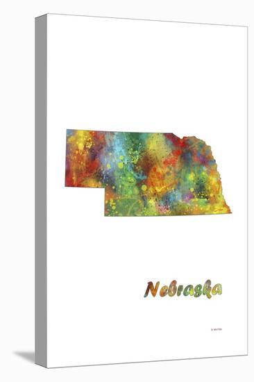 Nebraska State Map 1-Marlene Watson-Premier Image Canvas