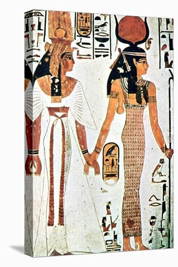 Nefertari and Isis, Ancient Egyptian Wall Painting from a Theban Tomb, 13th Century Bc-null-Premier Image Canvas