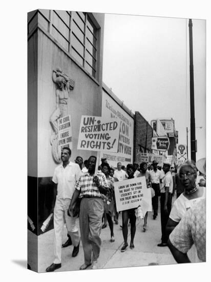 Negro Demonstration for Strong Civil Right Plank Outside Gop Convention Hall-Francis Miller-Premier Image Canvas