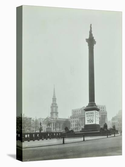 Nelsons Column with National Service Recruitment Poster, London, 1939-null-Premier Image Canvas