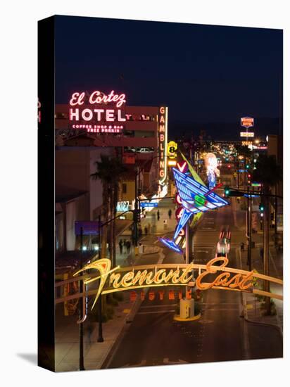 Neon Casino Signs Lit Up at Dusk, El Cortez, Fremont Street, the Strip, Las Vegas, Nevada, USA-null-Premier Image Canvas