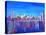 Neon Shimmering Skyline of Chicago Skyline at Night-Martina Bleichner-Stretched Canvas