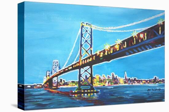 Neon Shimmering Skyline Silhouette of San Francisco-Martina Bleichner-Stretched Canvas