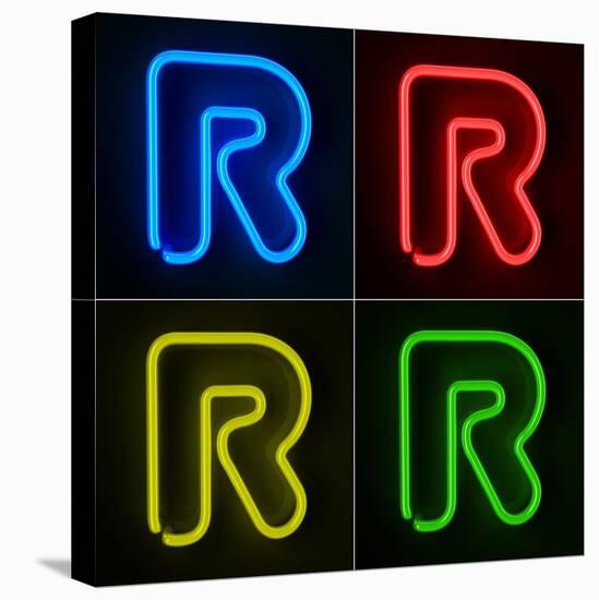 Neon Sign Letter R-badboo-Stretched Canvas