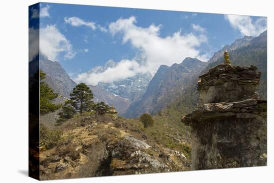 Nepal Valley Reaching Back into the Himalayas with a Chorten-Bill Bachmann-Premier Image Canvas
