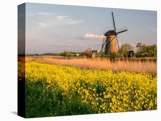 Netherland, Kinderdijk. Windmills along the canal.-Julie Eggers-Premier Image Canvas