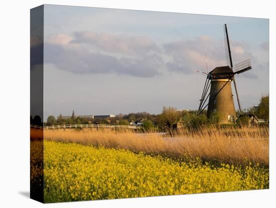 Netherland, Kinderdijk. Windmills along the canal.-Julie Eggers-Premier Image Canvas