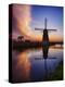 Netherlands, Kinderdijk, Sunrise along the canal with Windmills-Terry Eggers-Premier Image Canvas