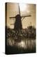 Netherlands, Kinderdijk. Traditional Dutch windmills-Walter Bibikow-Premier Image Canvas