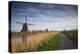 Netherlands, Kinderdijk. Traditional Dutch windmills-Walter Bibikow-Premier Image Canvas