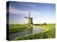 Netherlands, Polder Landscape, Alkmaar, Canal, Windmill-Thonig-Premier Image Canvas