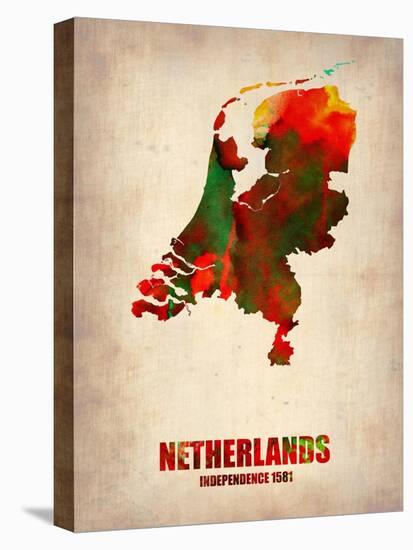 Netherlands Watercolor Map-NaxArt-Stretched Canvas