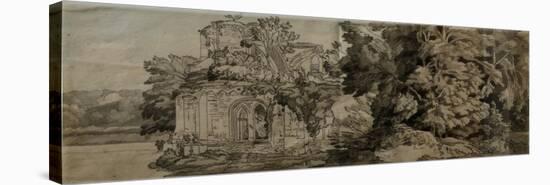 Netley Abbey (Pen & Ink with Wash on Paper)-Francis Towne-Premier Image Canvas