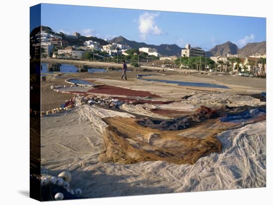 Nets Laid Out to Dry on Dockside, Mindelo, Sao Vicente, Cape Verde Islands, Atlantic, Africa-Renner Geoff-Premier Image Canvas