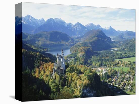 Neuschwanstein and Hohenschwangau Castles, Alpsee and Tannheimer Alps, Allgau, Bavaria, Germany-Hans Peter Merten-Premier Image Canvas