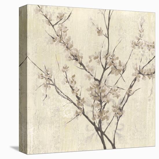 Neutral Blossoms on Cream I-Jennifer Goldberger-Stretched Canvas