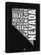 Nevada Black and White Map-NaxArt-Stretched Canvas