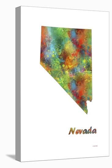 Nevada State Map 1-Marlene Watson-Premier Image Canvas