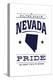 Nevada State Pride - Blue on White-Lantern Press-Stretched Canvas