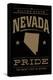 Nevada State Pride - Gold on Black-Lantern Press-Stretched Canvas