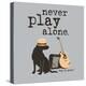 Never Play Alone-Dog is Good-Stretched Canvas