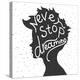 Never Stop Dreaming. Lettering-REANEW-Stretched Canvas